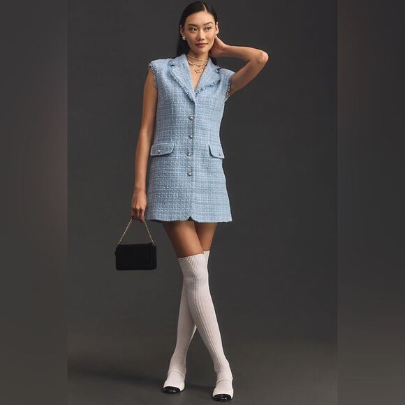 Maeve Sleeveless Tweed Blazer Mini Dress Size 2 NWOT - Picture 1 of 15